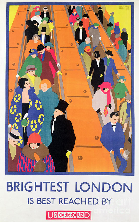 Brightest London is Best Reached by Underground Painting by Horace Taylor