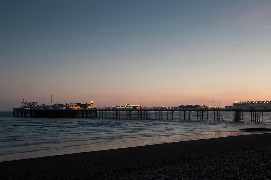 Brighton Pier at Sunset i Photograph by Helen Jackson