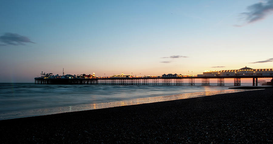 Brighton Pier at Sunset v Photograph by Helen Jackson