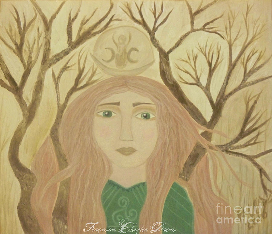 Tree Painting - Brigid Celtic Goddess by Sacred  Muse