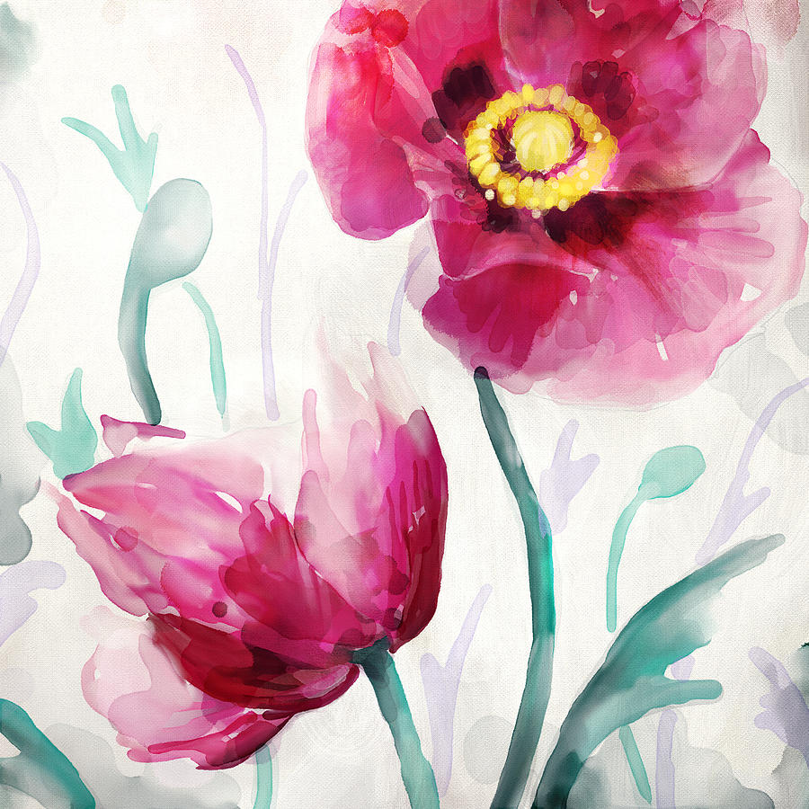 Watercolor Painting - BrigthWetFloral by Mauro DeVereaux