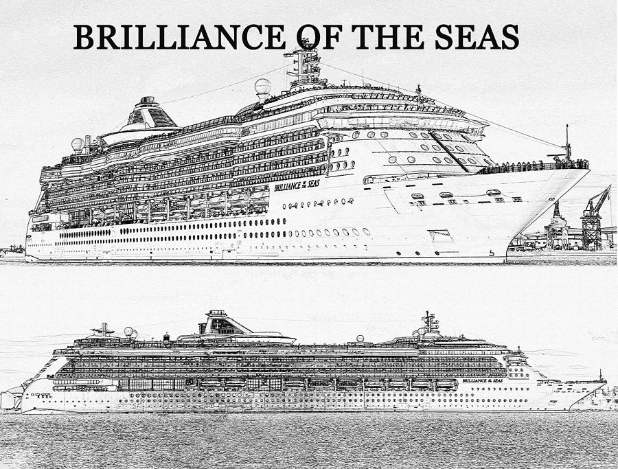 Brilliance of the Seas cruise ship Digital Art by David Lee Thompson