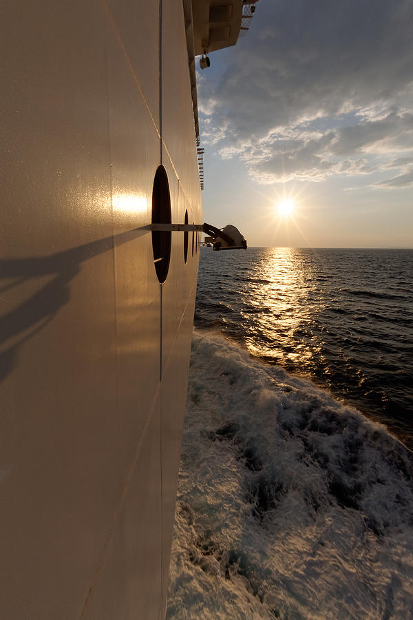 Brilliance -- Sunset from a Cruise Ship on the Agean Sea  Photograph by Darin Volpe