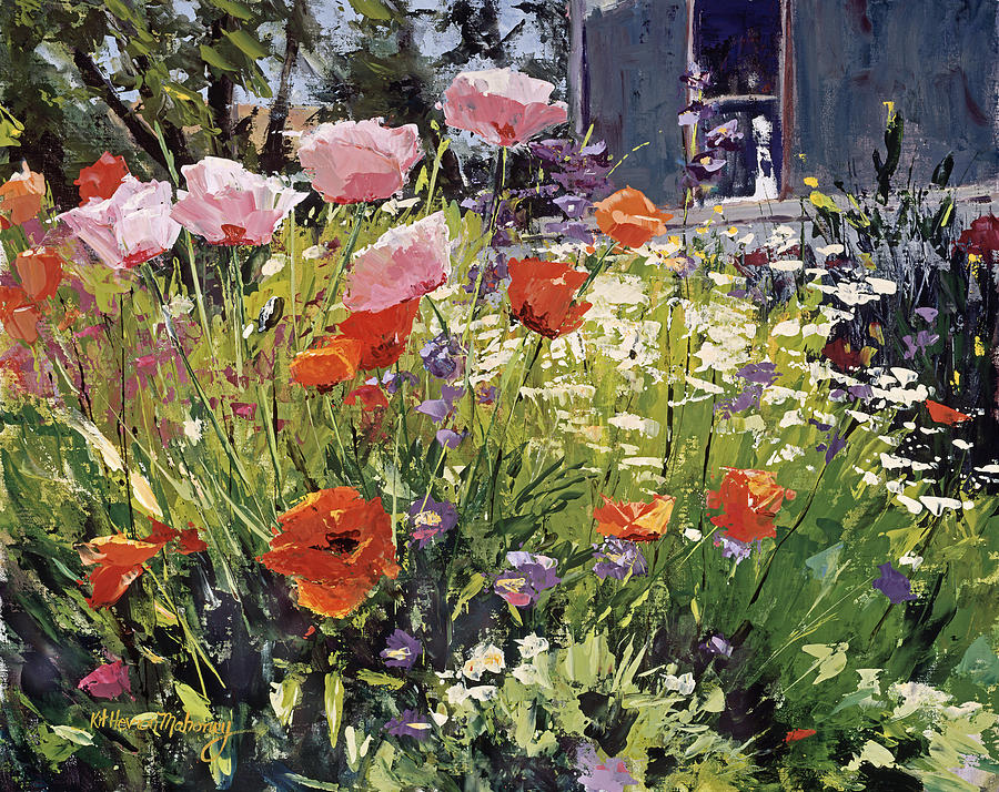 Landscape Painting - Brilliant Garden by Kit Hevron Mahoney