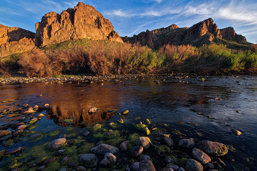 Brilliant Salt River Colors at Sunset Photograph by Dave Dilli