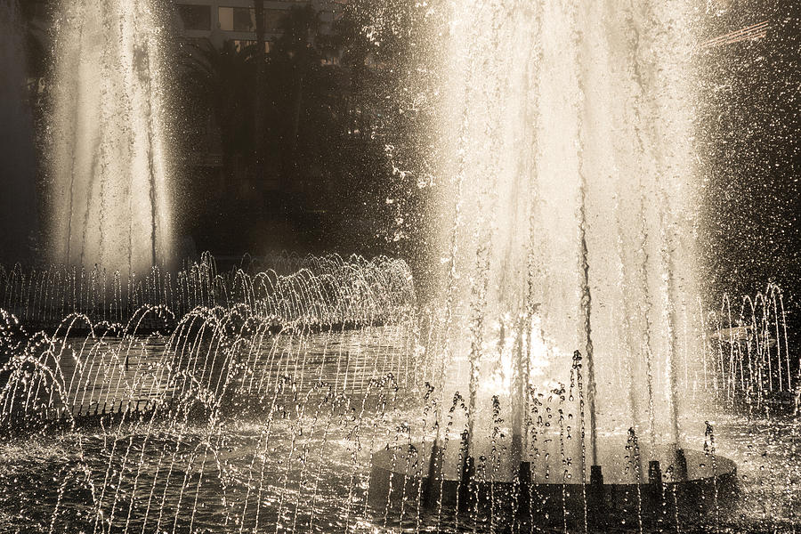 Brilliant Silver Fountains Dancing in the Sunshine Photograph by Georgia Mizuleva