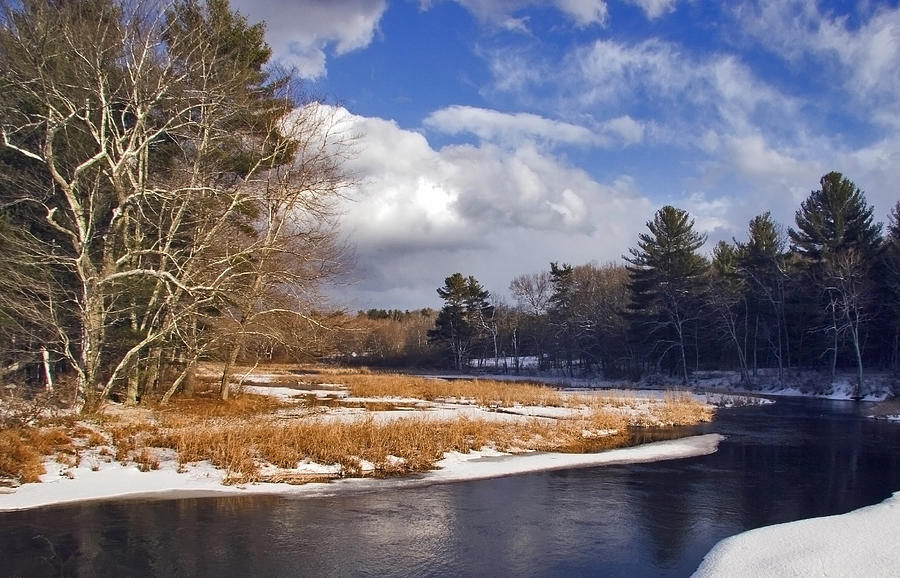 Brilliant Sky Snowy Brook Photograph by Frank Winters