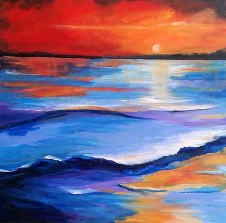 Brilliant Sundown Painting by Rosie Sherman