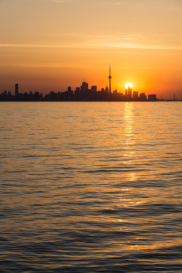 Sunset Photograph - Brilliant Sunrise Over Toronto Skyline by Georgia Mizuleva