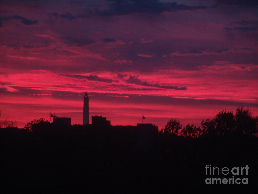 Washington Monument Photograph - Brilliant Sunset 2 by Rod Ismay