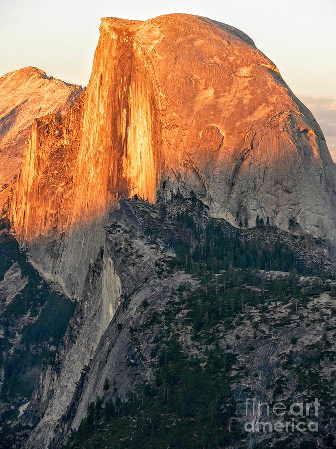 Brilliant Sunset on Half Dome in Yosemite National Park from Glacier ...