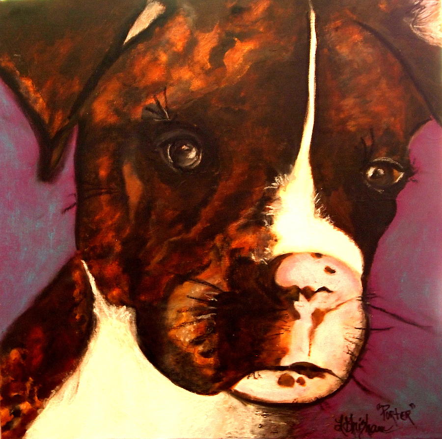 Brindle Boxer Puppy- Porter Painting by Laura  Grisham