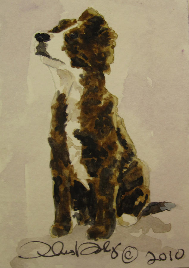 Dog Painting - Brindle Puppy by Theresa Higby