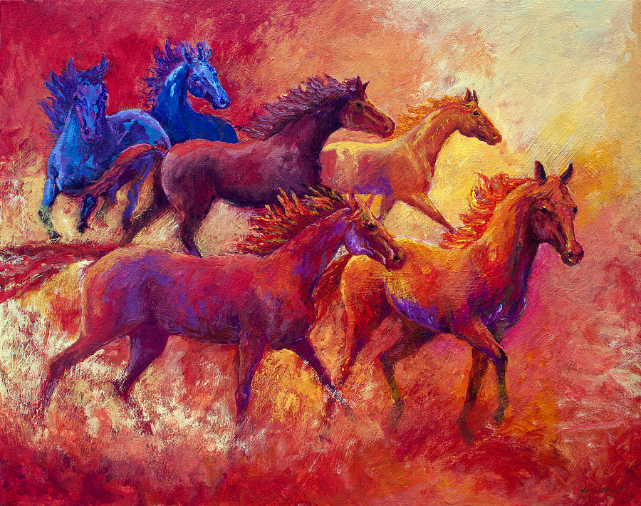 Horses Painting - Bring the Mares Home by Marion Rose