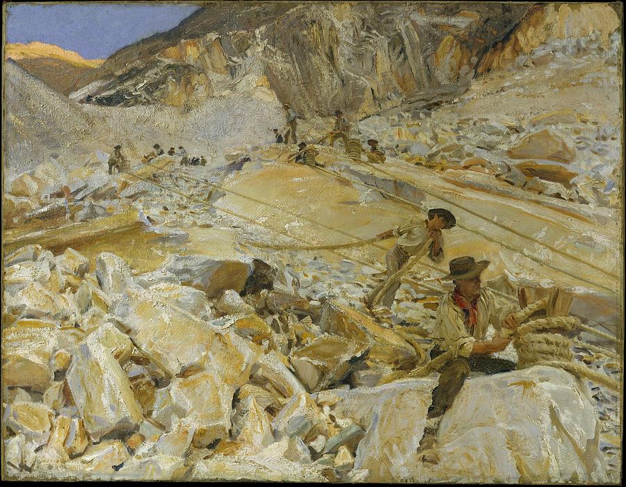 Bringing Down Marble from the Quarries to Carrara Painting by John Singer Sargent