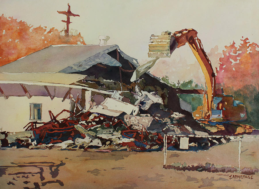 Crane Painting - Bringing Down The House by Jenny Armitage