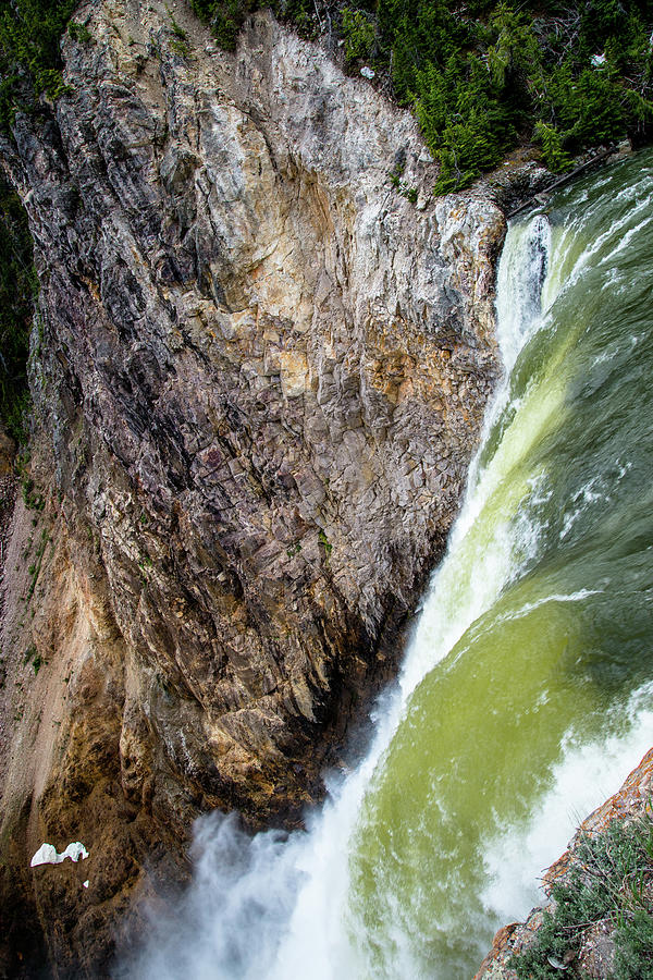 Brink of the Lower Falls of the Yellowstone River 2P Photograph by Frank Madia