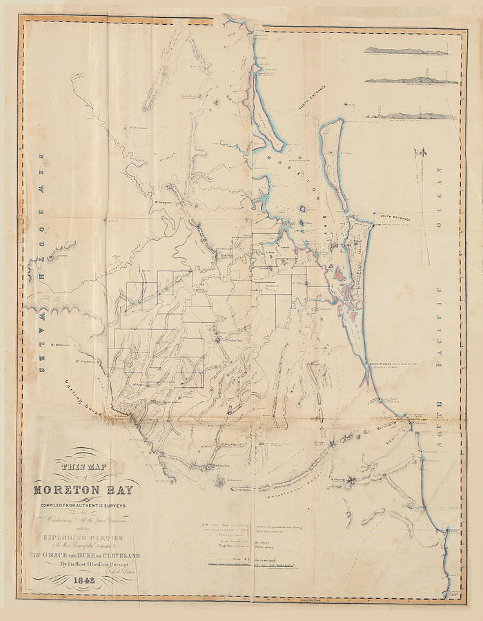 Brisbane 1842 Moreton Bay Map Photograph by Floralia Gallery - Pixels