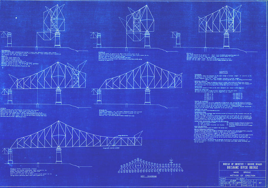 Plano de diseño de un puente