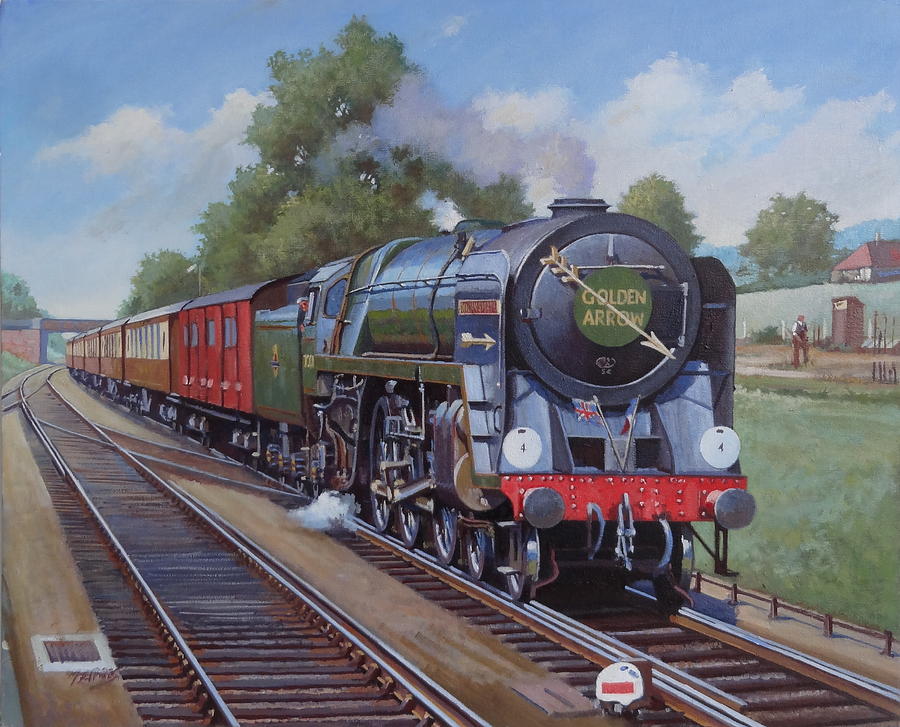 Train Painting - Britannia Pacific on the Golden Arrow. by Mike Jeffries