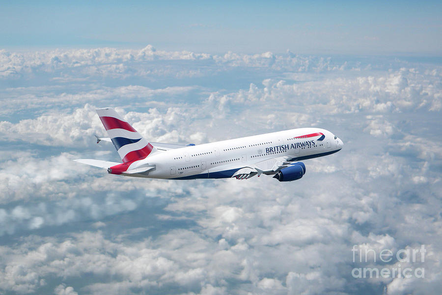 British Airways Airbus A380-841 Digital Art by Airpower Art