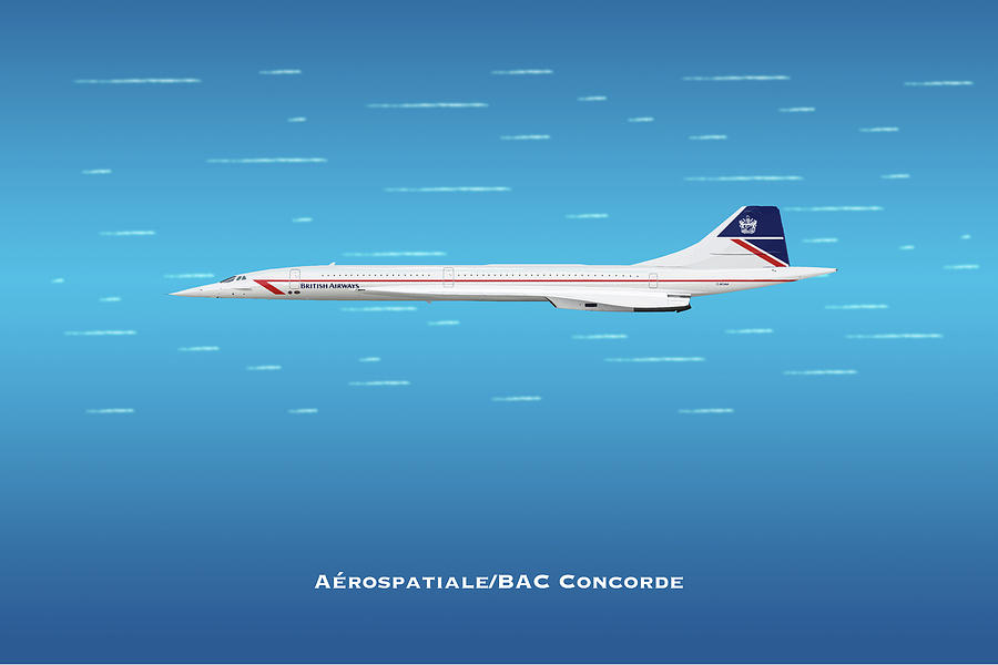 British Airways BAC Concorde Classic Digital Art by Airpower Art