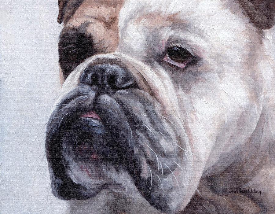British Bulldog Painting Painting by Rachel Stribbling