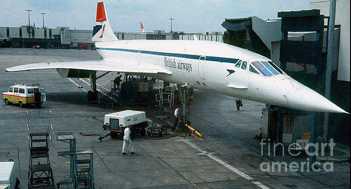 British Concorde being serviced Photograph by Vintage Collectables