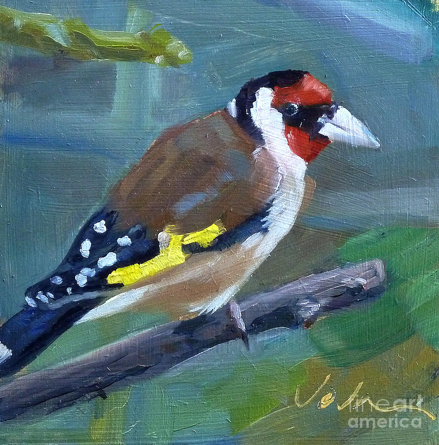 British Goldfinch Painting by Jo Johnson