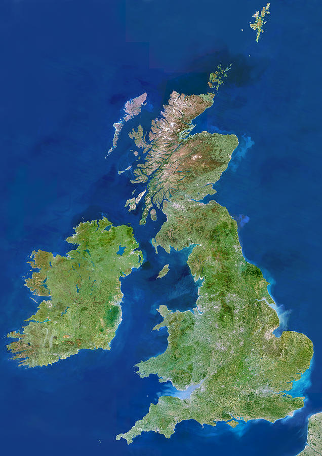 British Isles, Satellite Image Photograph by Planetobserver - Pixels