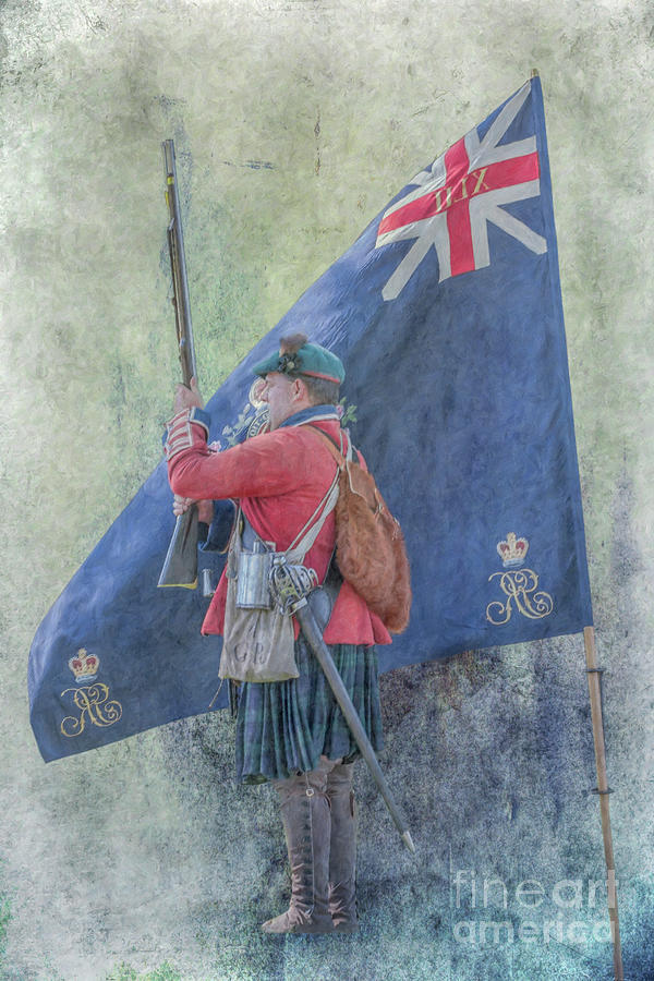 British Soldier and Flag Bushy Run Digital Art by Randy Steele