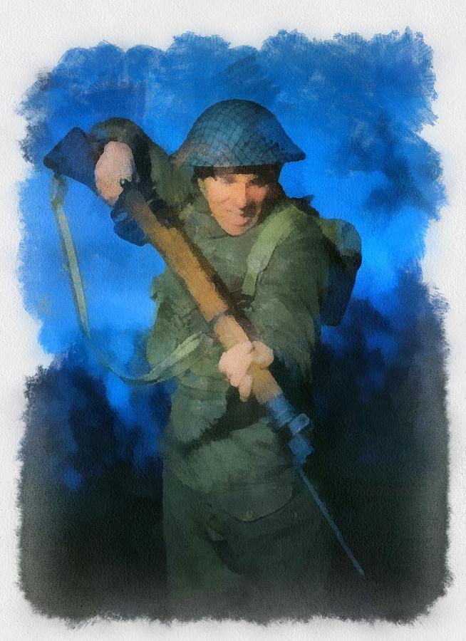 Vintage Painting - British Soldier WWII by Esoterica Art Agency
