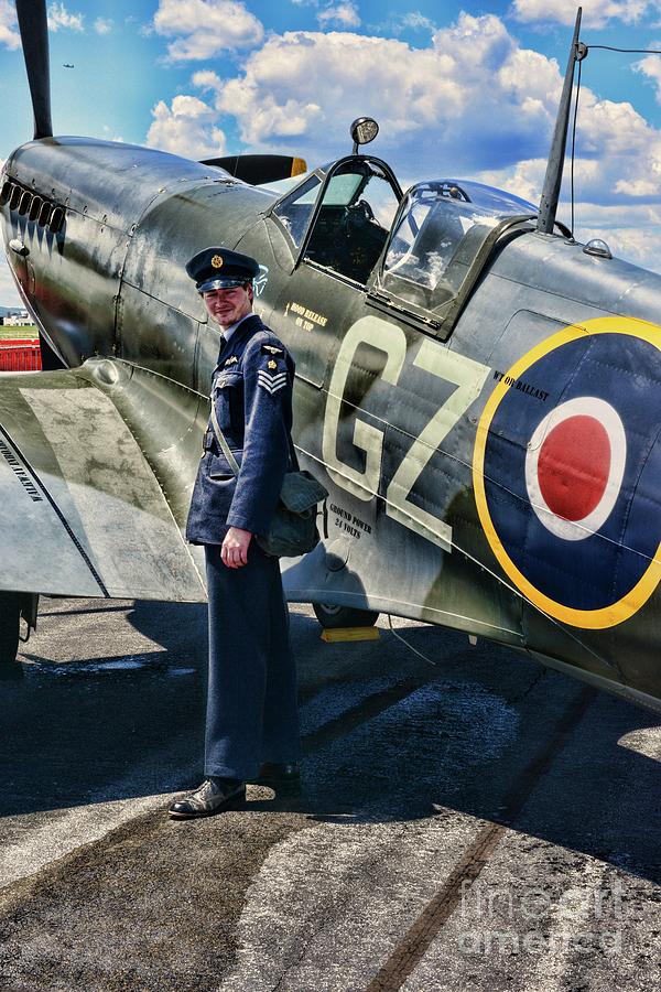 British Spitfire and Pilot Photograph by Paul Ward