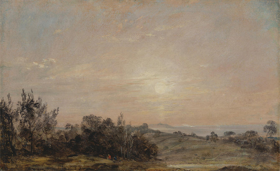 John Constable Painting - British Title Hampstead Heath looking towards Harrow by MotionAge Designs
