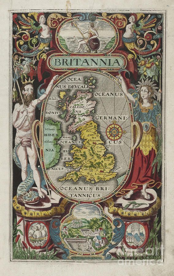 Brittania map by Camden 1603 Photograph by Rick Bures