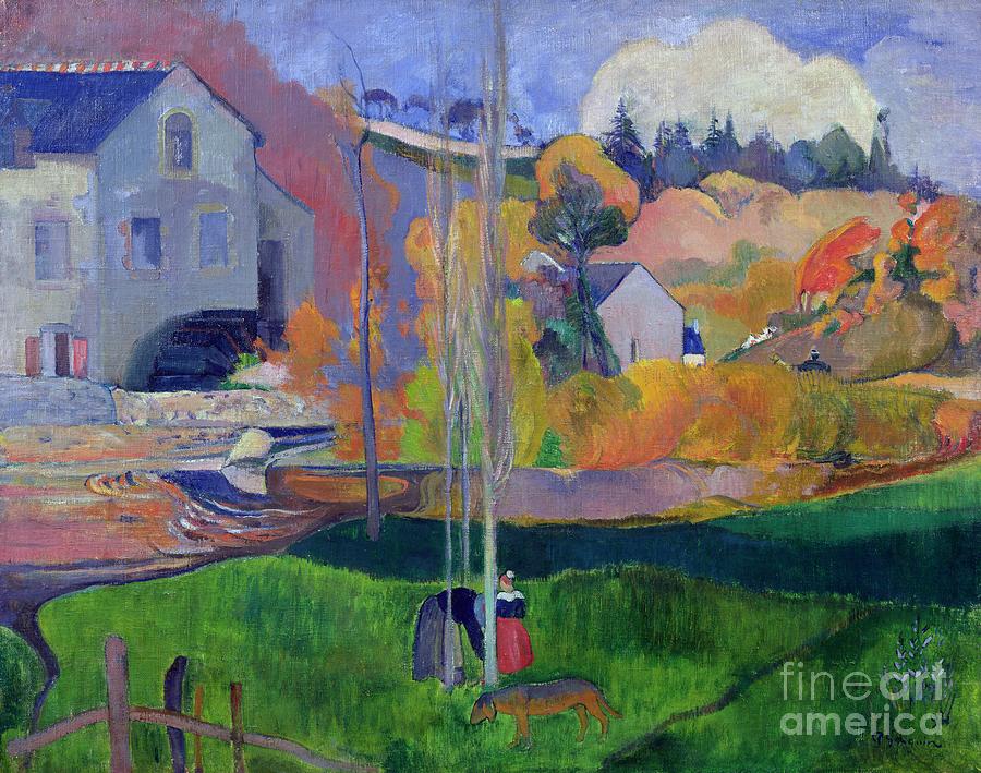 Brittany Landscape Painting by Paul Gauguin