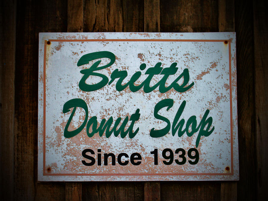 Britts Donut Shop Sign 1 Photograph by Cynthia Guinn
