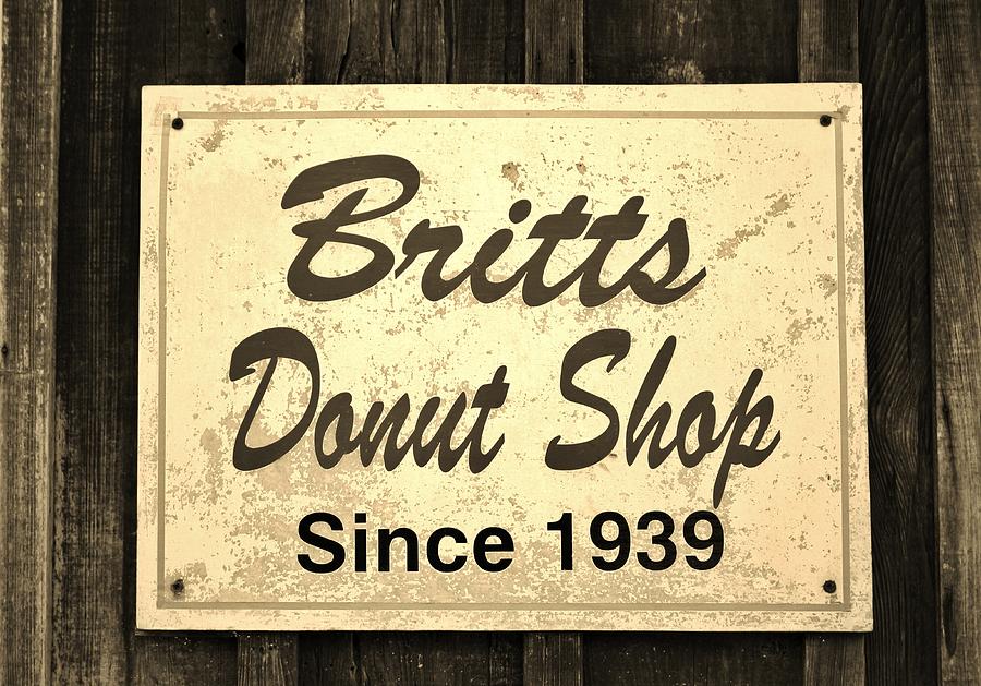 Britts Donut Shop Sign 3 Photograph by Cynthia Guinn