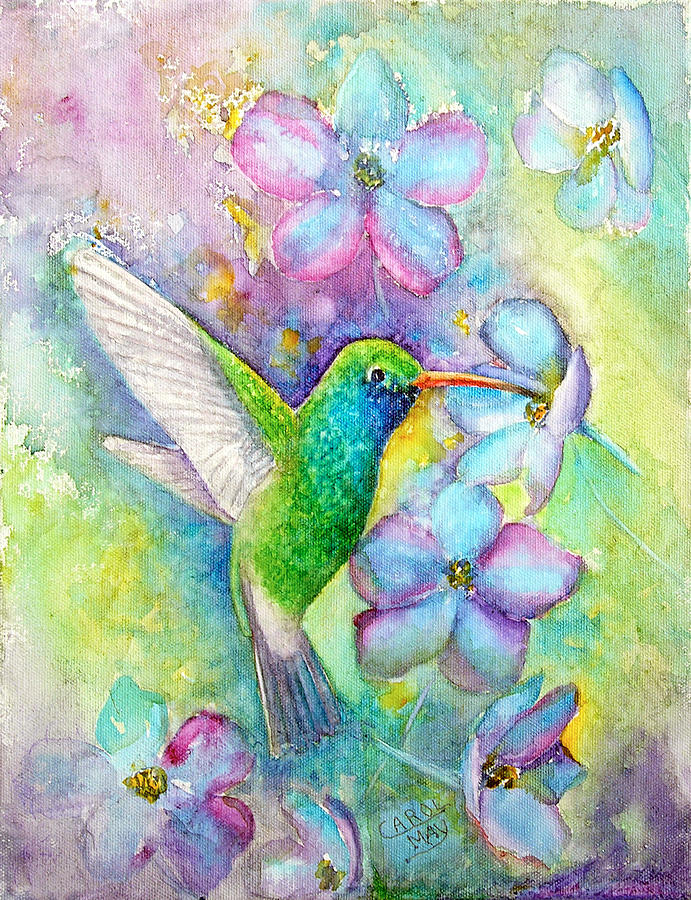 Broad-billed Hummingbird Painting by Art by Carol May