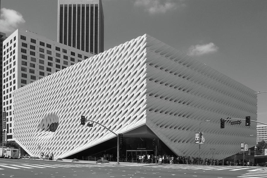 Broad Museum Los Angeles in Black and White Photograph by Ram Vasudev