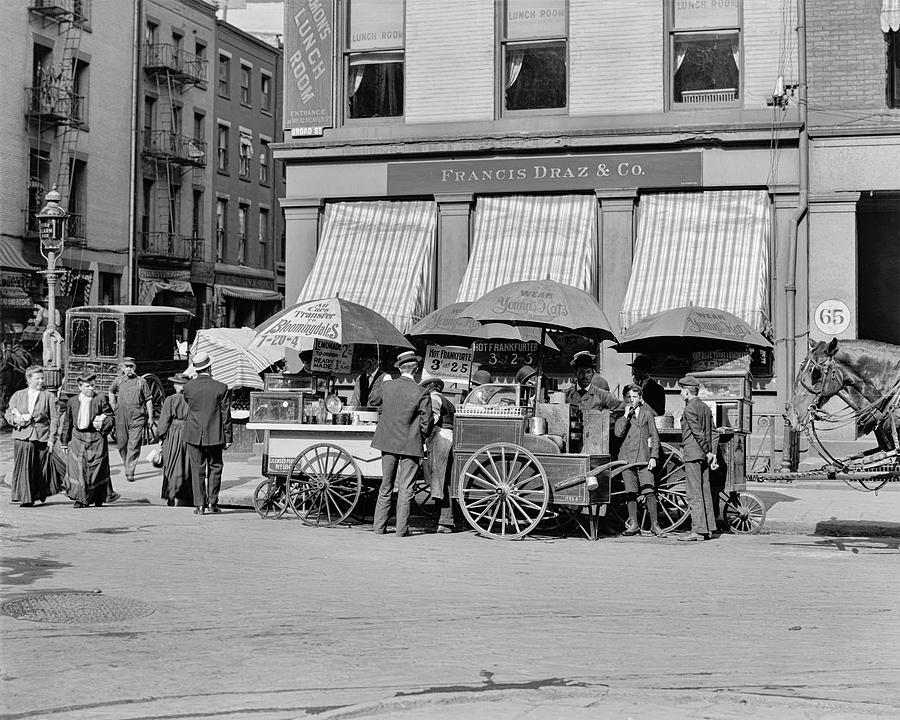 Broad St. Lunch Carts New York Photograph by Anthony Murphy