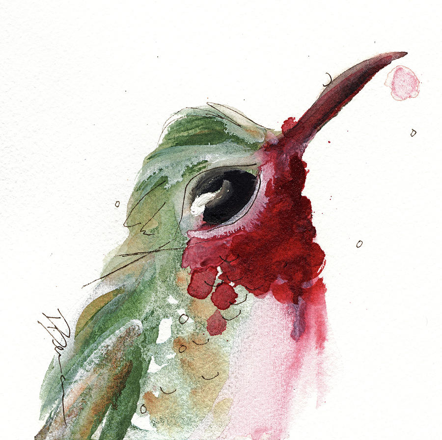 Broadtail Hummingbird Painting by Dawn Derman