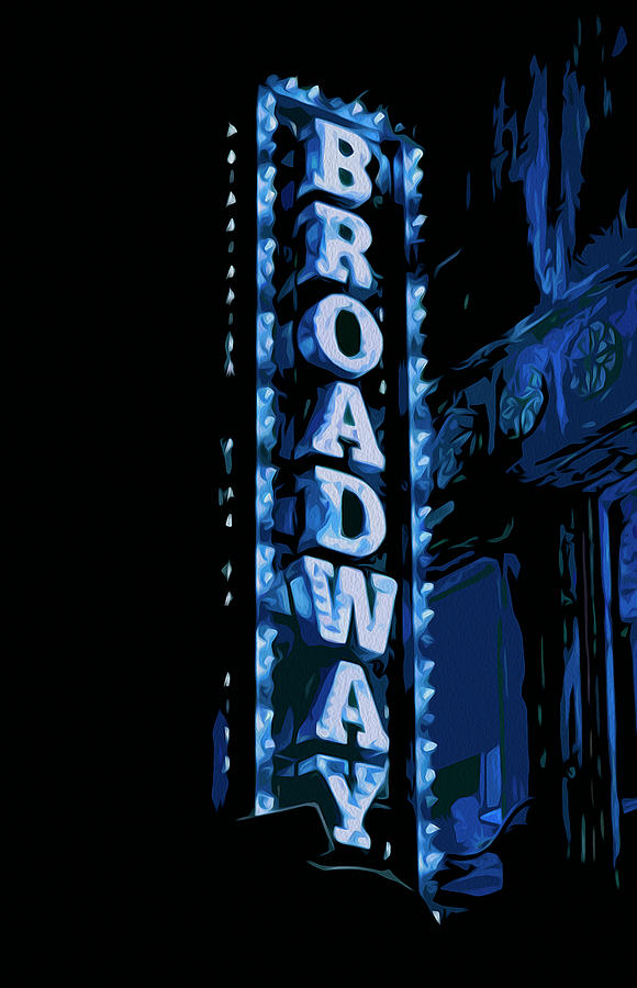 Broadway at Night Painting by AM FineArtPrints