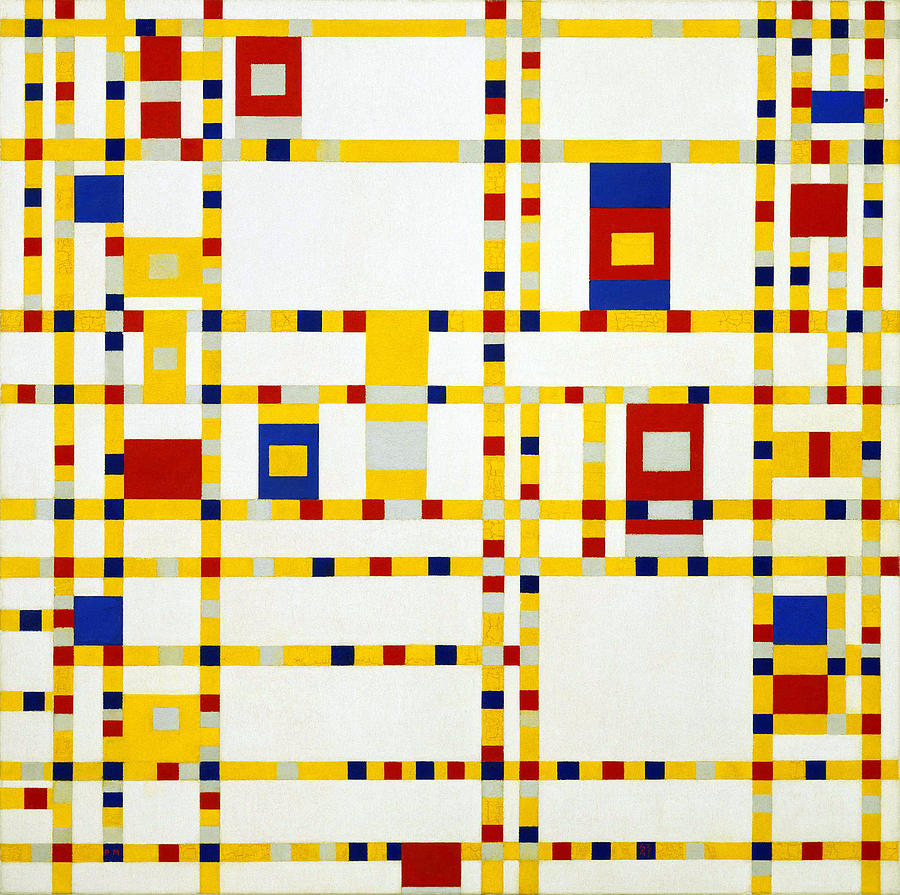 Piet Mondrian Painting - Broadway Boogie Woogie by MotionAge Designs