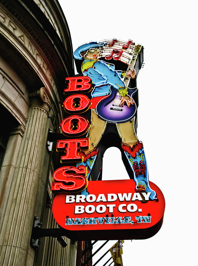 Broadway Boot Neon Sign Photograph by Tony Grider
