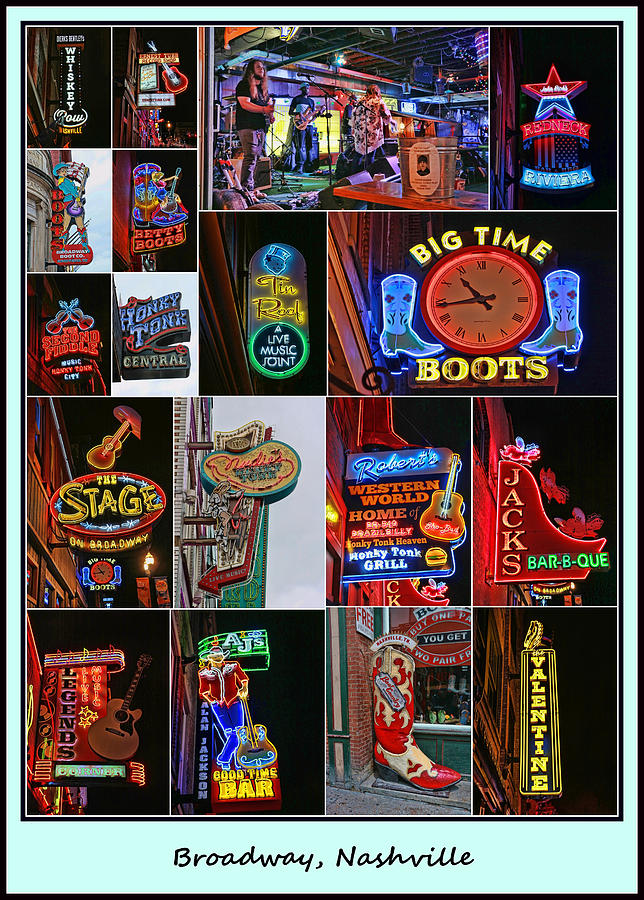 Broadway, Nashville - Collage # 2 Photograph by Allen Beatty