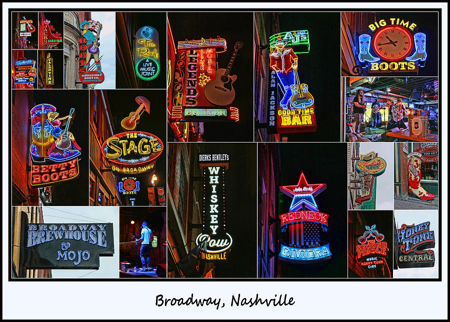 Broadway, Nashville - Collage Photograph by Allen Beatty