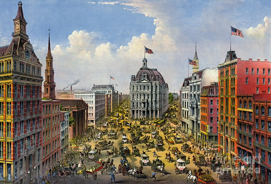 Broadway New York City 1875 Photograph by Padre Art