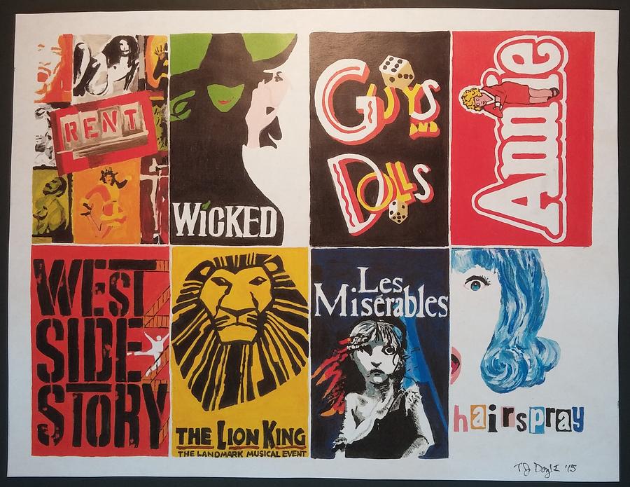 Broadway Shows Drawing by TJ Doyle