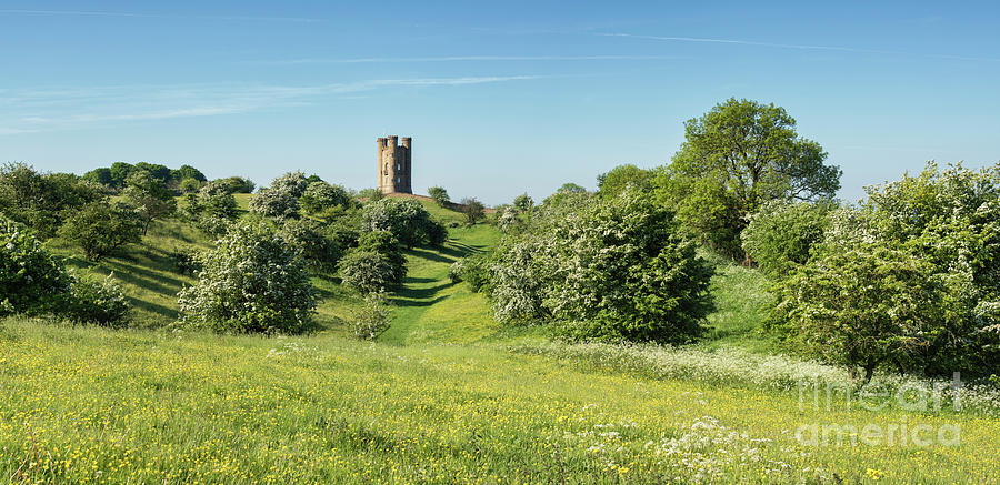 Broadway Tower in Spring Panoramic Photograph by Tim Gainey